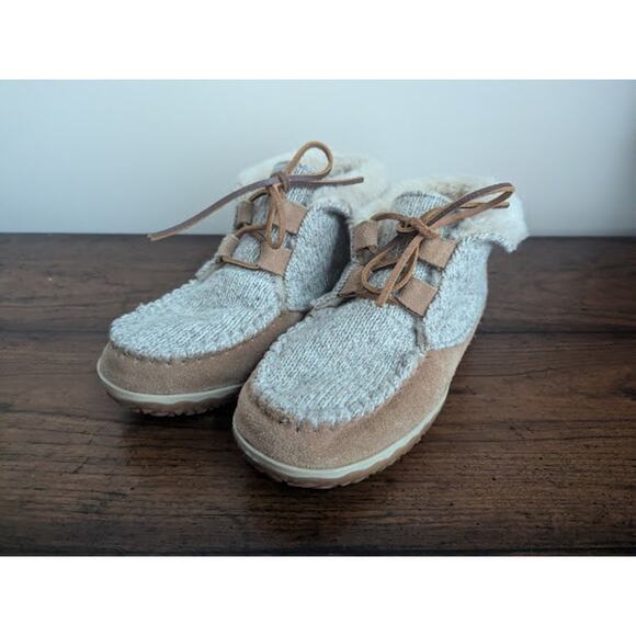 Minnetonka Womens Torrey Tan Knit Bootie Slippers Shoes 7M - Picture 3 of 10